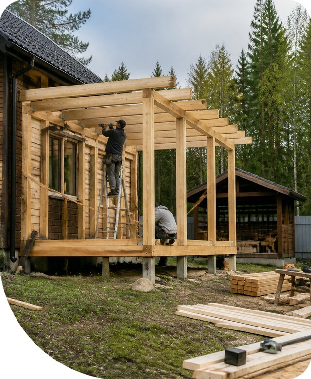 Строительство пристроек и построек на участке в Шатуре